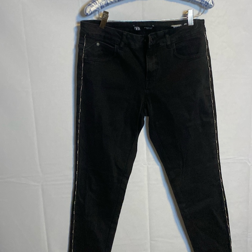 Zara jeans with silver stitching